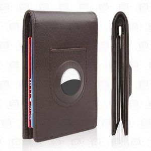 Bifold AirTag Wallet with Money Cash Pocket, RFID Blocking Technology